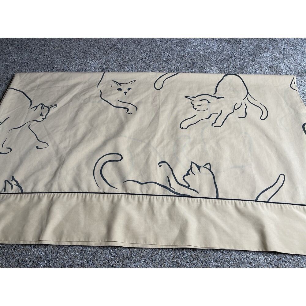 Vintage SpringMaid CAT WHISPURR Alex West Tan Black Full Sheet Set 4 Piece VGUC